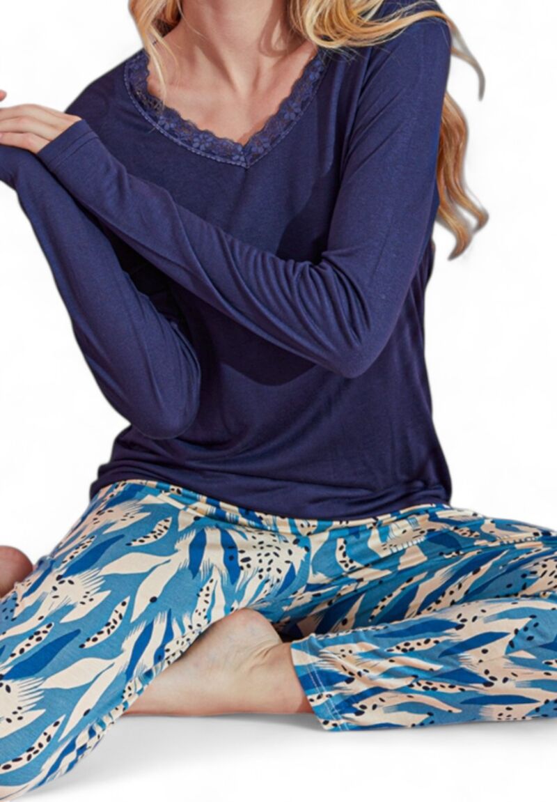 Πιτζάμα γυναικεία Modal PijaMood Blue
