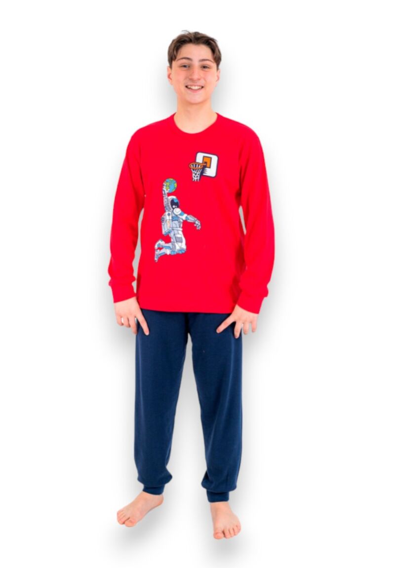 Πιτζάμα εφηβική Nina Club Space Basket Red