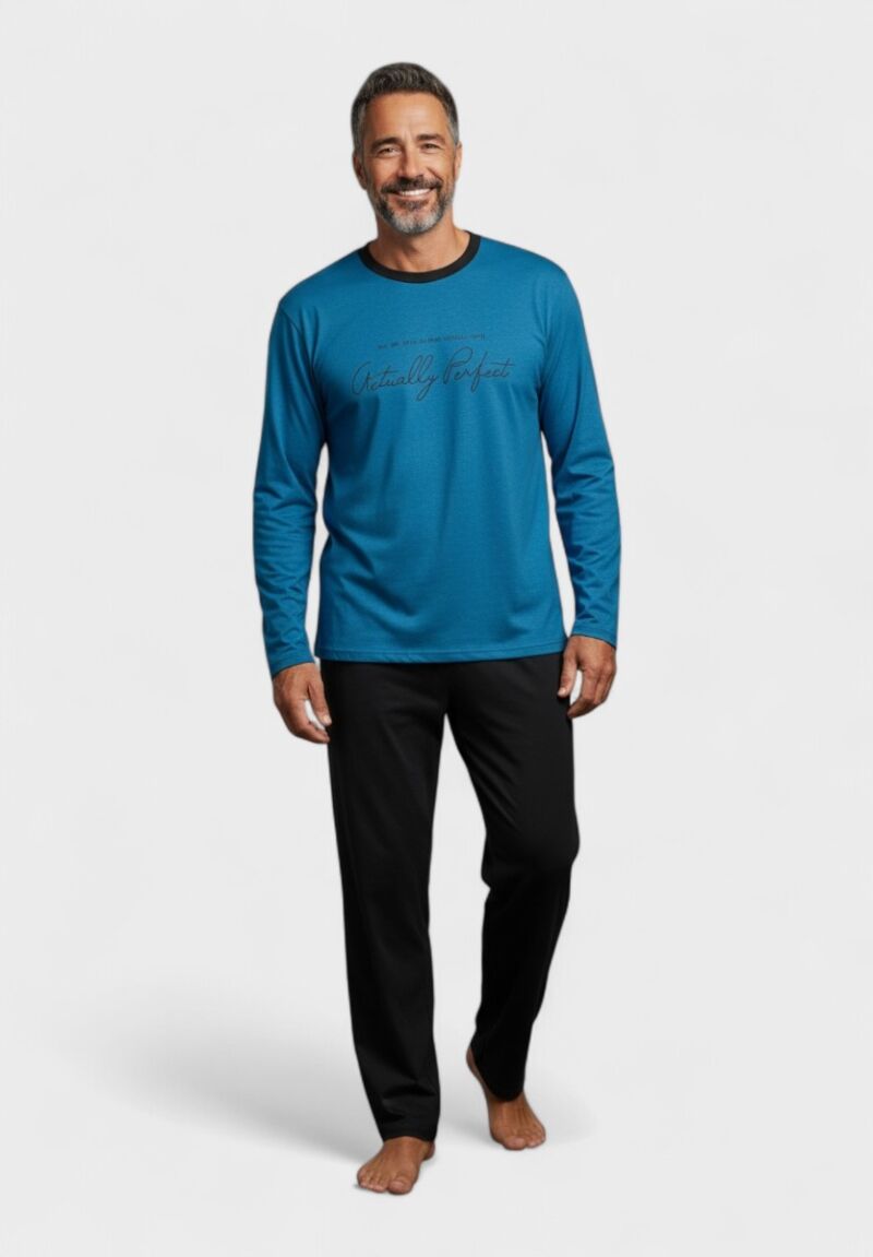Ανδρική Βαμβακερή Πιτζάμα Interlock Collection Nightfall Blue