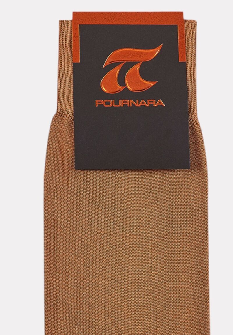 Κάλτσα ανδρική βαμβακερή Pournara χωρίς ραφές Ταμπά Ανοιχτό