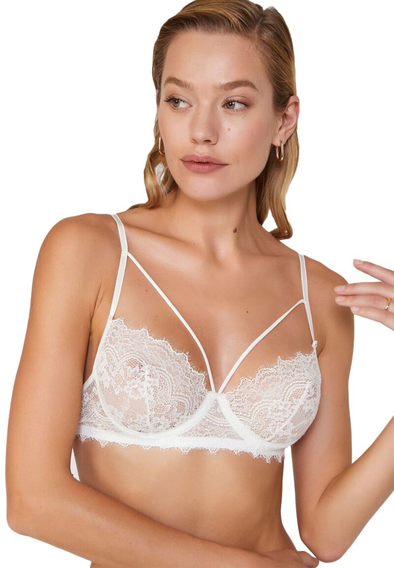 Σετ σουτιέν μαλακό με εσώρουχο δαντελένιο Aliara Ecru