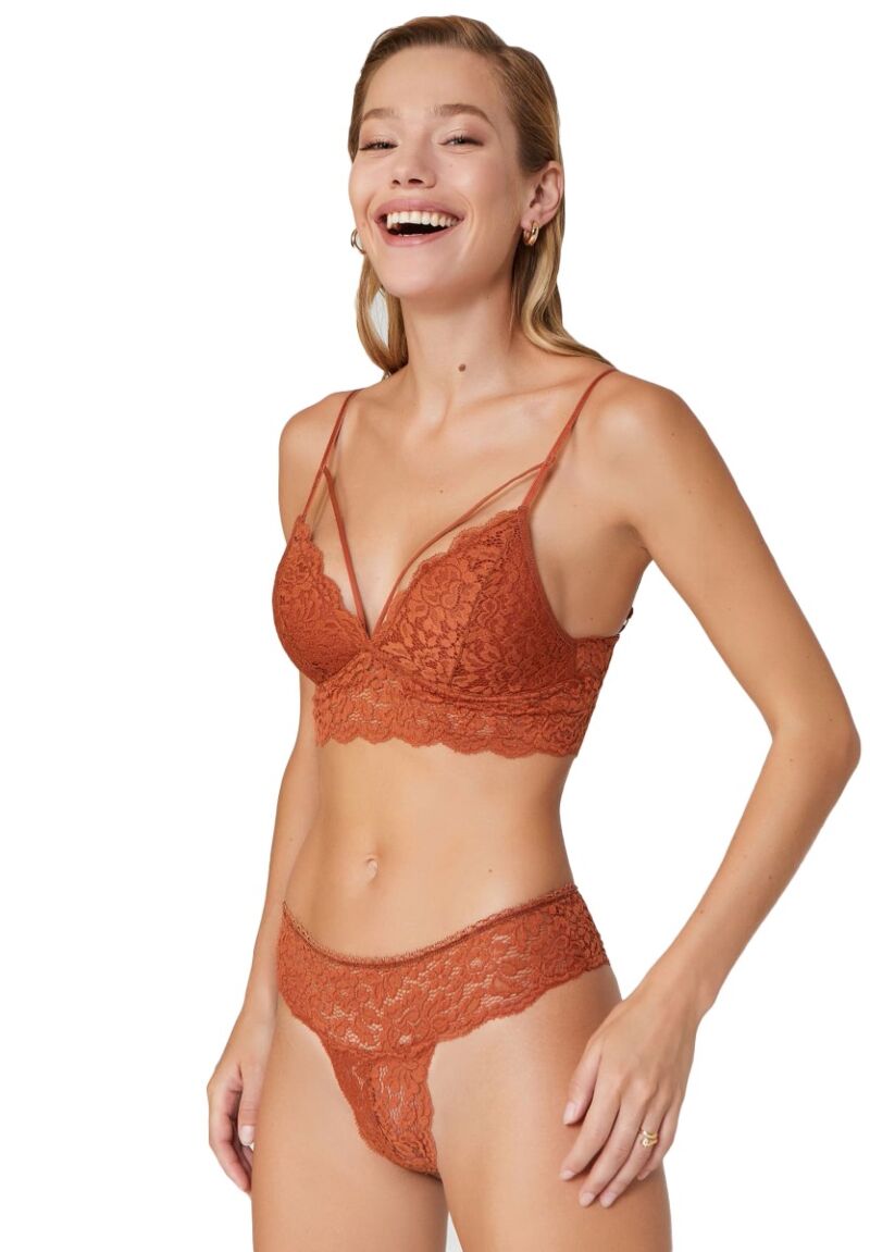 Σετ Bralette - Brazil δαντέλα Henna Terracotta 