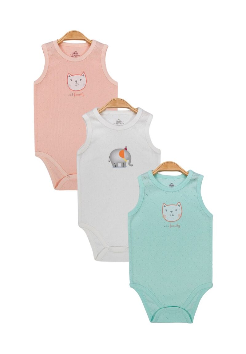Κορμάκια βρεφικά αμάνικα οικονομικό πακέτο Cute 3 Τεμ.