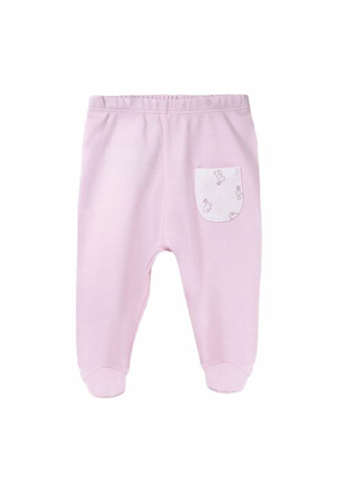 Παντελονάκι βρεφικό με κλειστό ποδαράκι Pink Rabbit