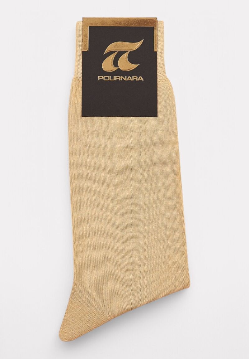 Κάλτσα ανδρική βαμβακερή Pournara χωρίς ραφές Ώχρα