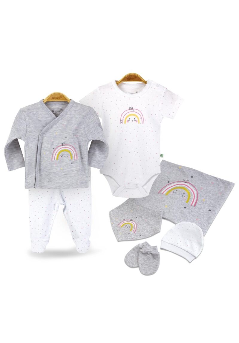 Βρεφικό οικονομικό σετ με κουβερτάκι 7 τεμ. Rainbow