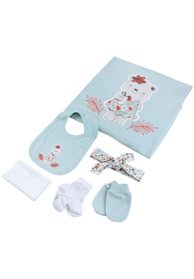 Σετ νεογνού για κορίτσι 10 τεμ Floral Bear