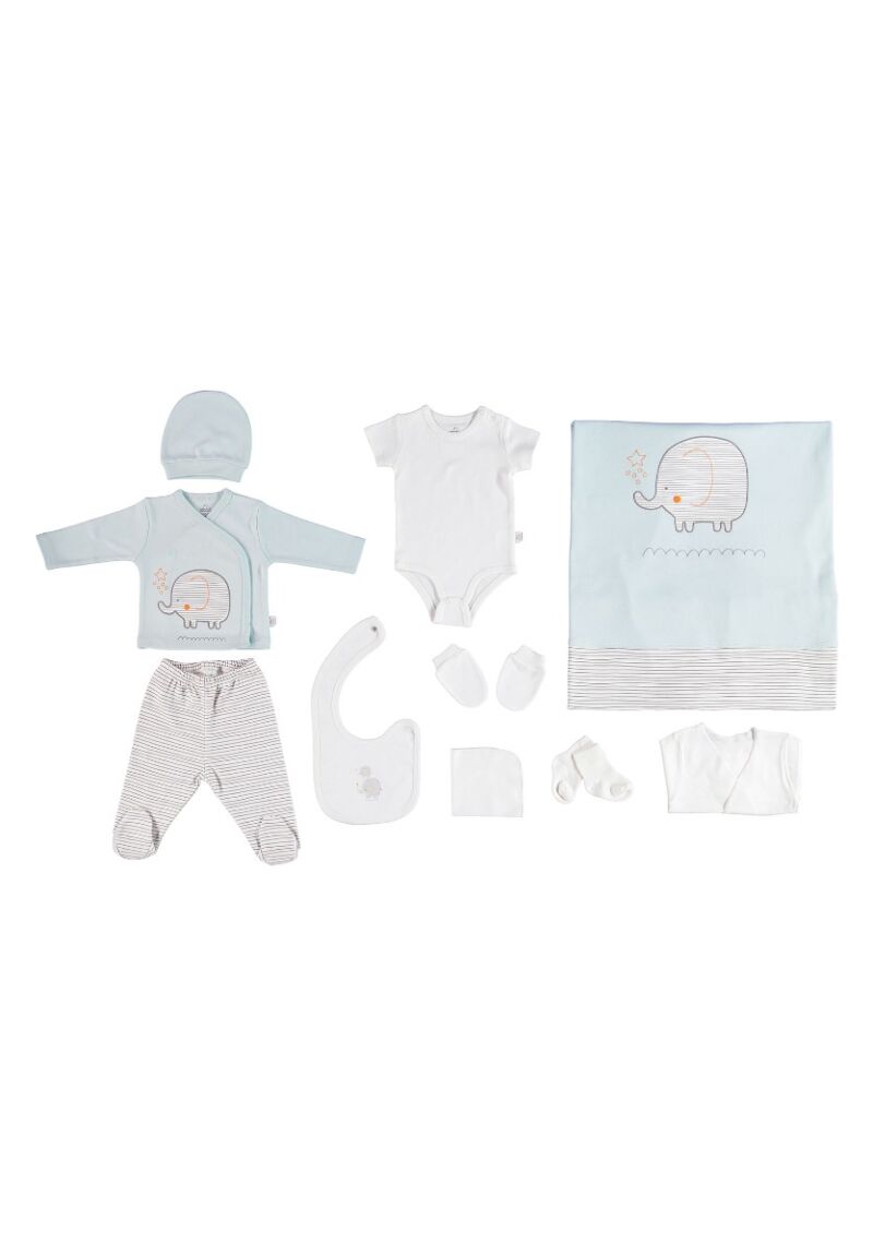 Σετ προίκα μωρού Happy Elephant Mint 10 Τεμ.