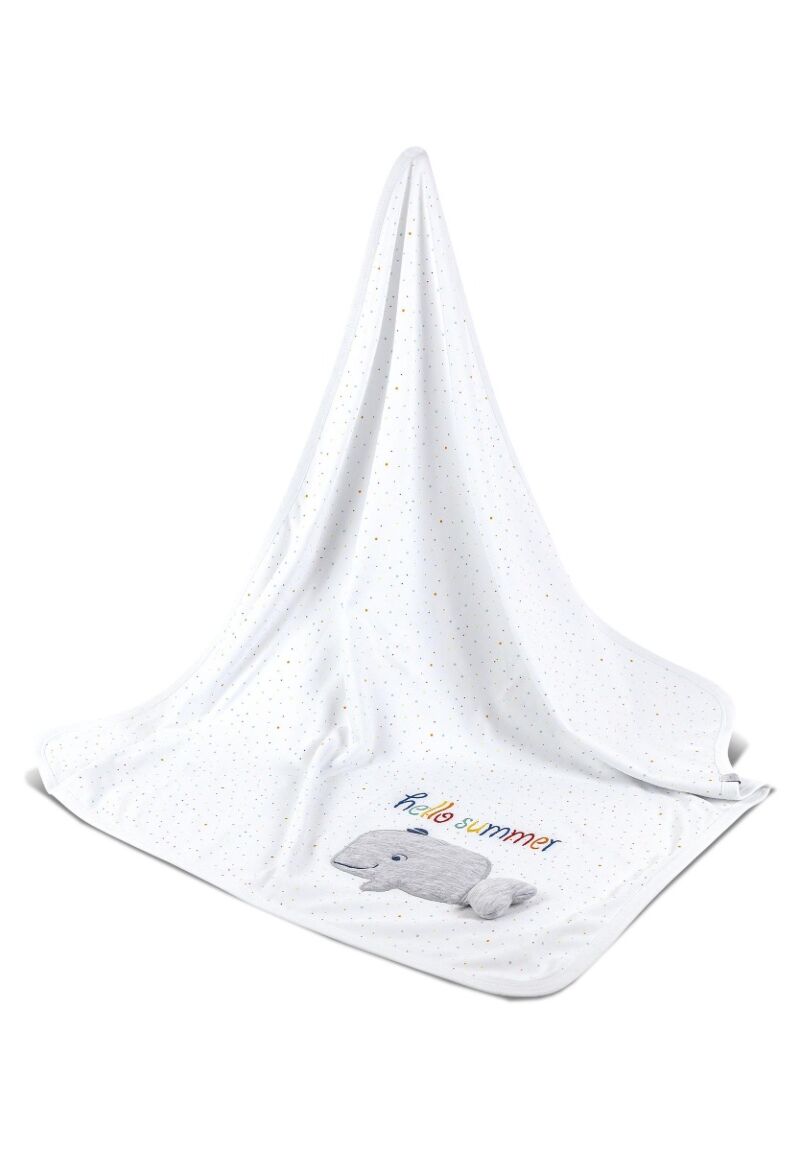 Κουβερτάκι βαμβακερό Whale 85x90 εκ.