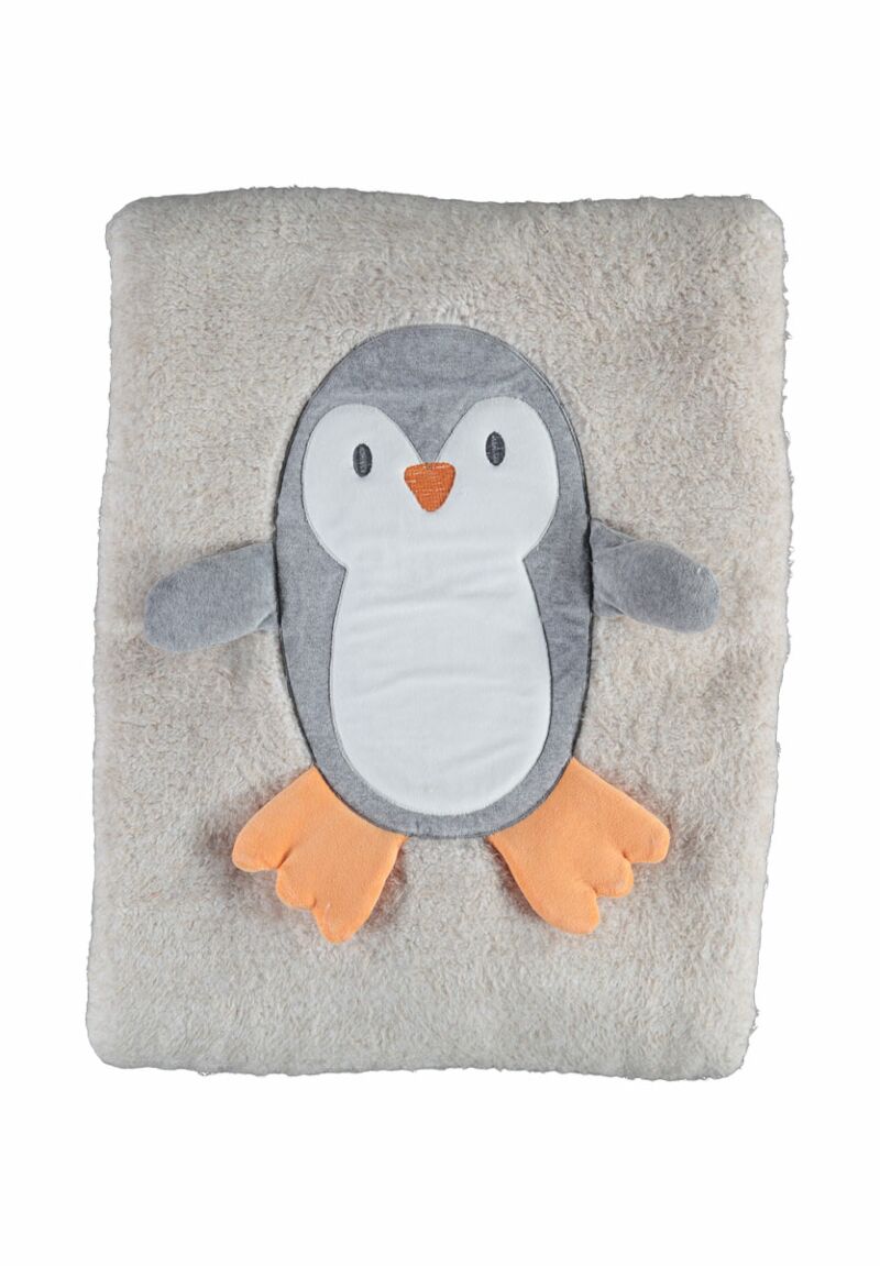 Κουβέρτα βρεφική Cute Penguin Beige