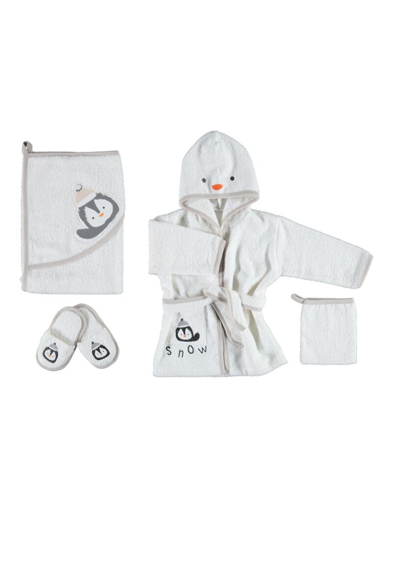 Σετ βρεφικών προίκα μωρού Biorganic Penguin 4 Τεμ.