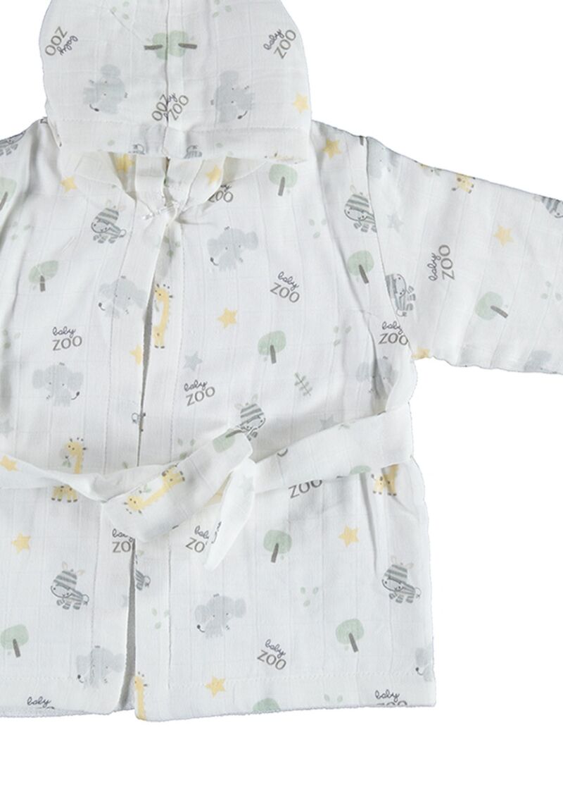 Μπουρνούζι μουσελίνα με πετσετέ επένδυση Zoo