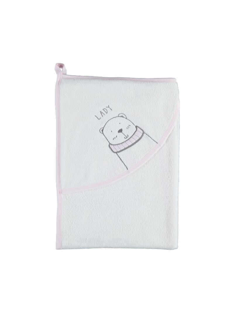 Πετσετούλα Βρεφική Με Κουκούλα Biorganic  Lady Bear 