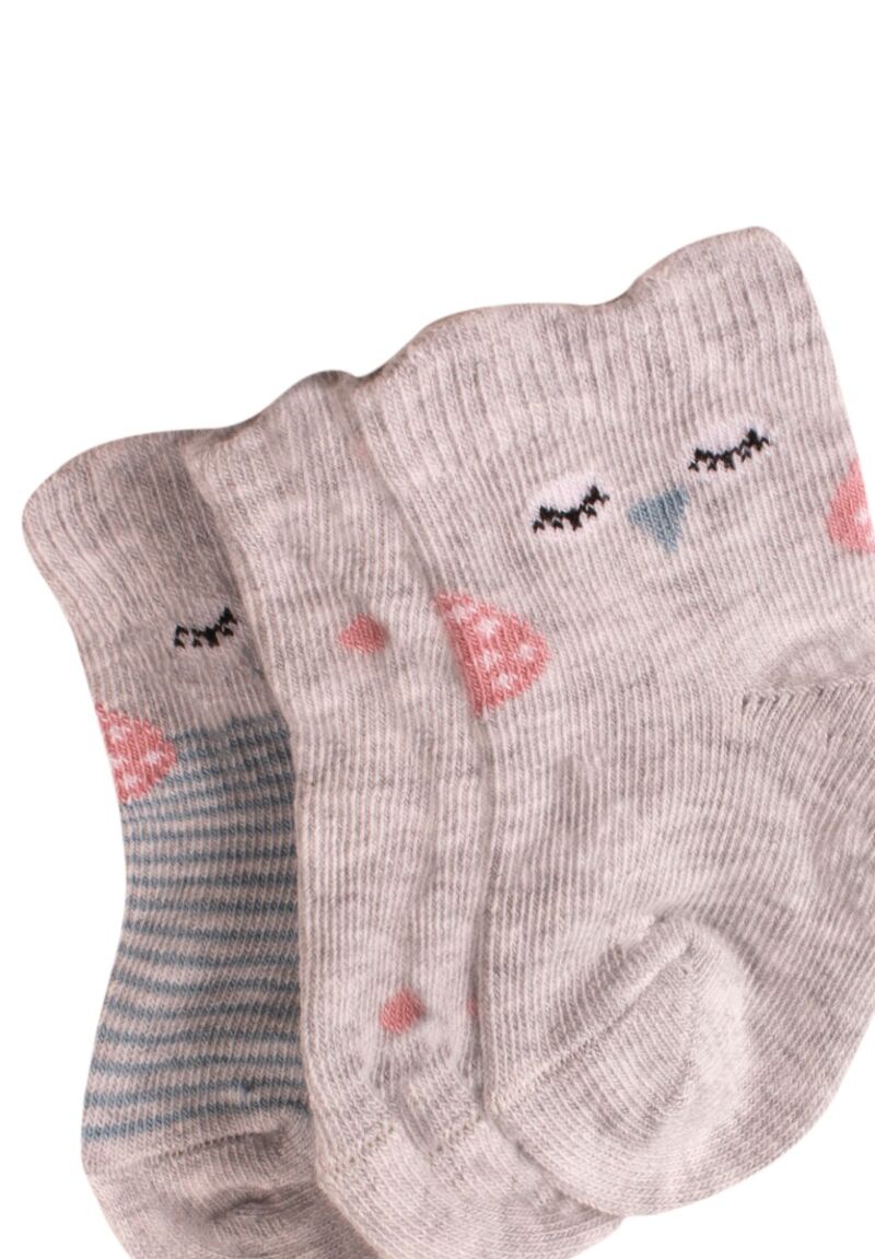 Καλτσάκια bebe Grey Owls 3 τεμ. 