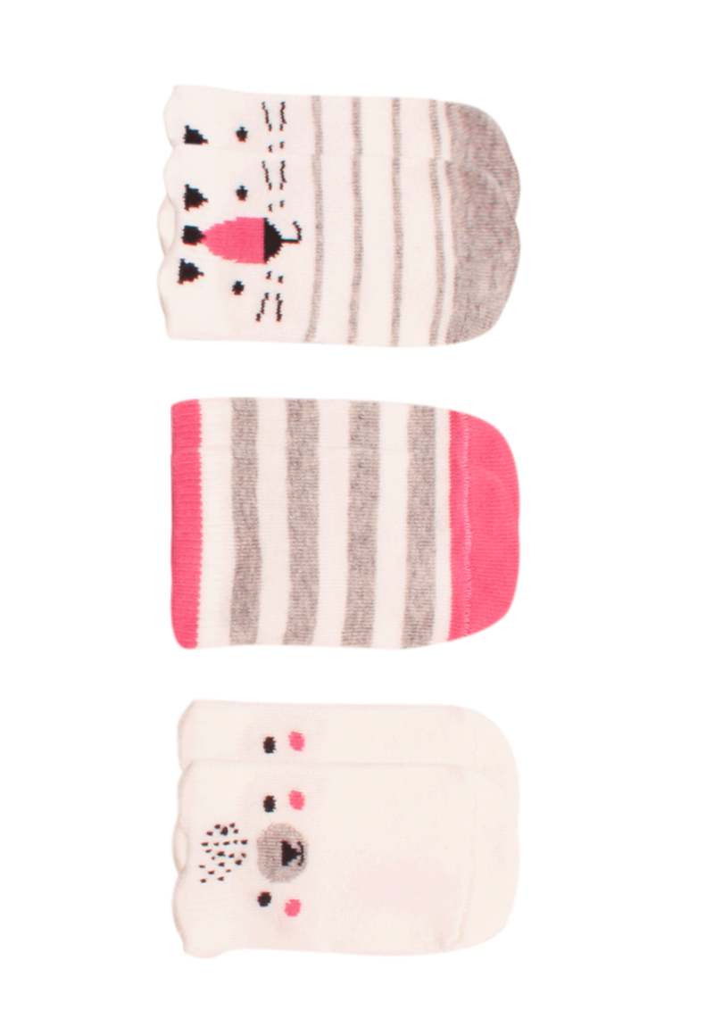 Καλτσάκια bebe με οργανικό βαμβάκι Cute Face 3 τεμ. 