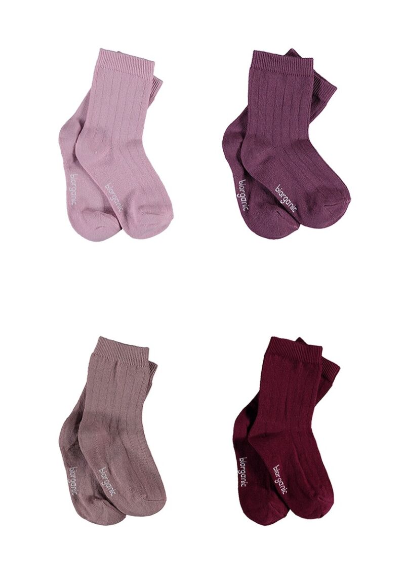 Κάλτσες παιδικές Pink & Purple Biorganic 4 Τεμ.