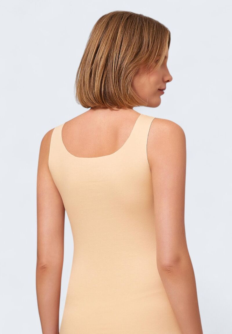 Αμάνικο Μπλουζάκι Berrak με Κοπή Λέιζερ Μπεζ