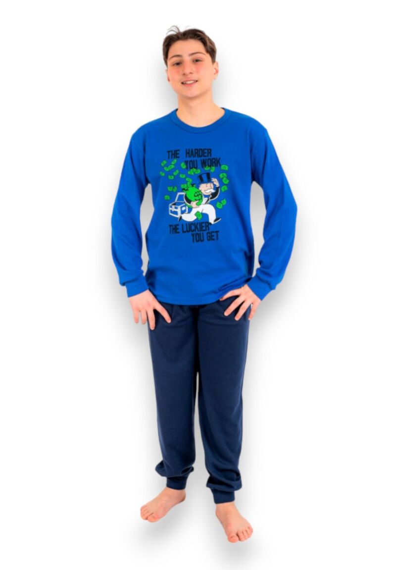 Πιτζάμα παιδική - εφηβική Nina Club Hard Work Blue