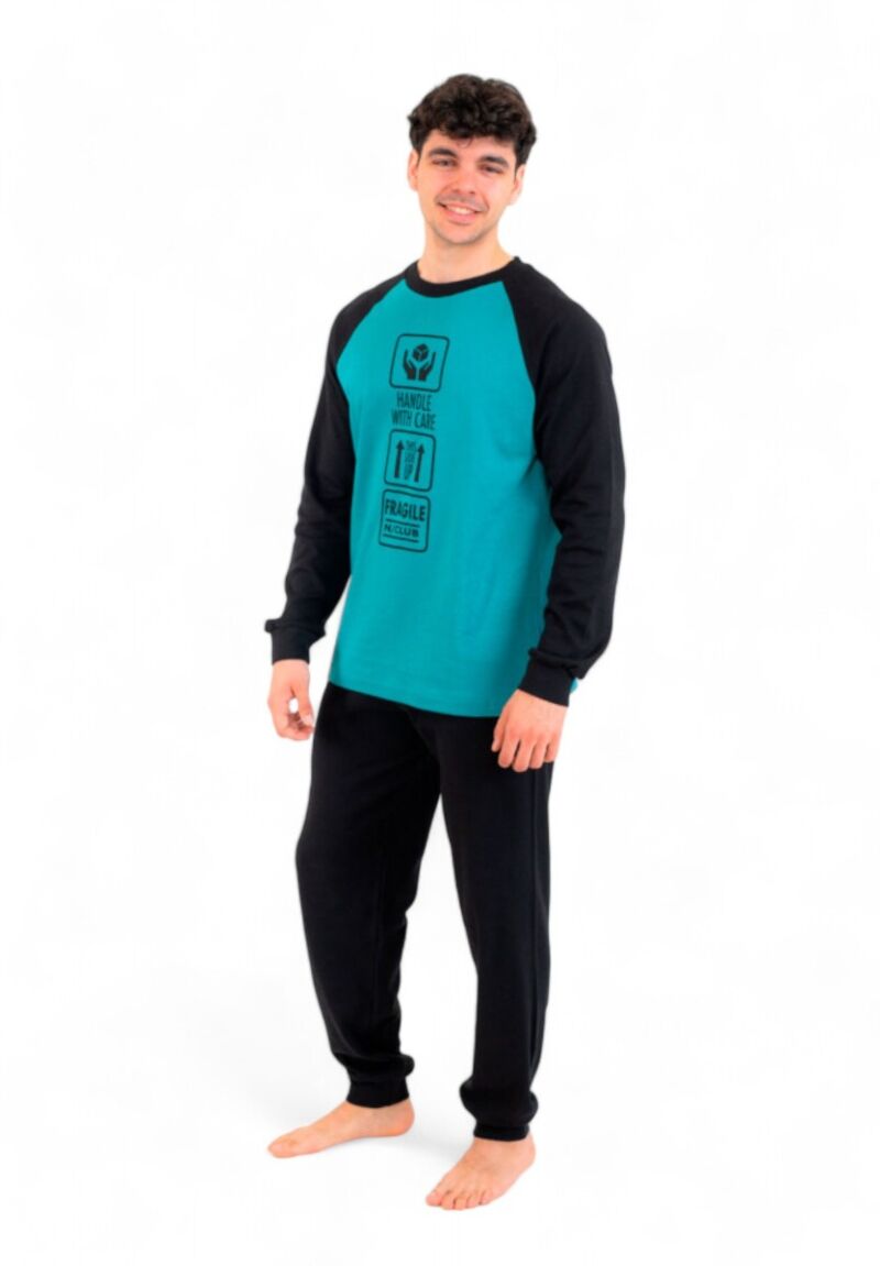 Πιτζάμα ανδρική βαμβακερή Nina Club Care Petrol Blue