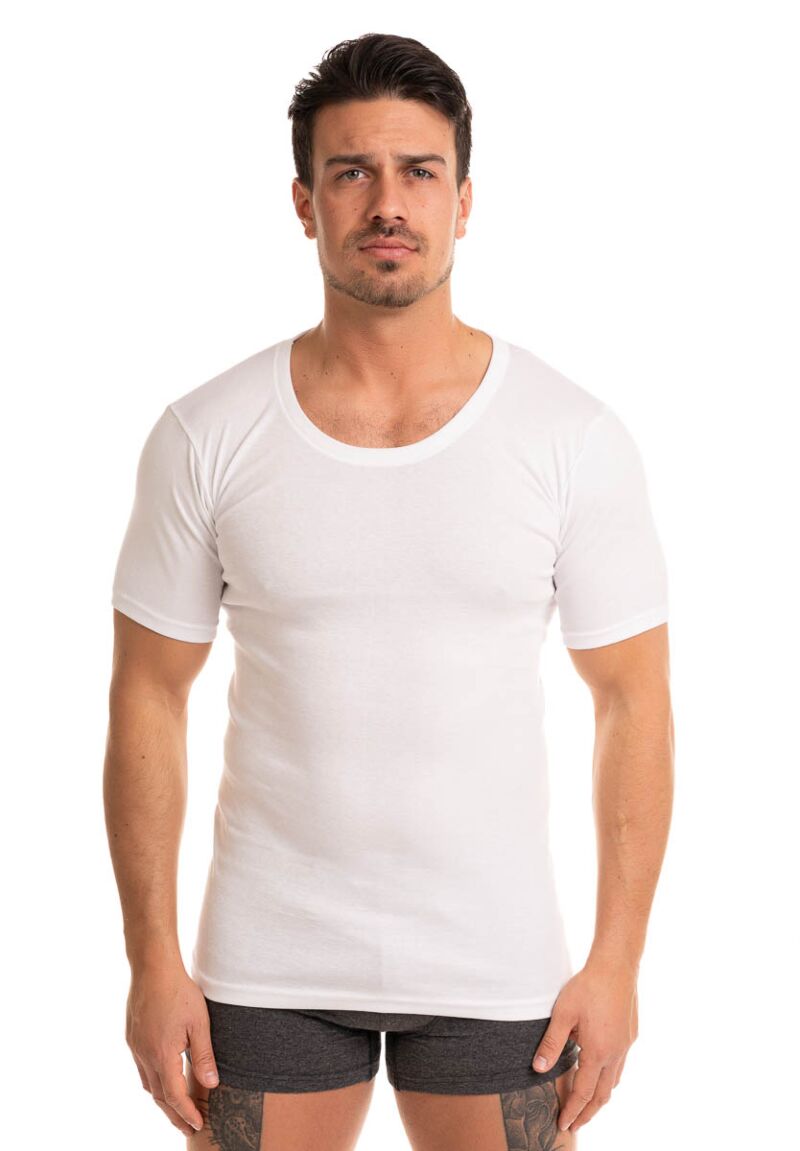 Ανδρικό Φανελάκι Giorgio με Ανοιχτή Λαιμόκοψη - 100% Βαμβάκι - Λευκό