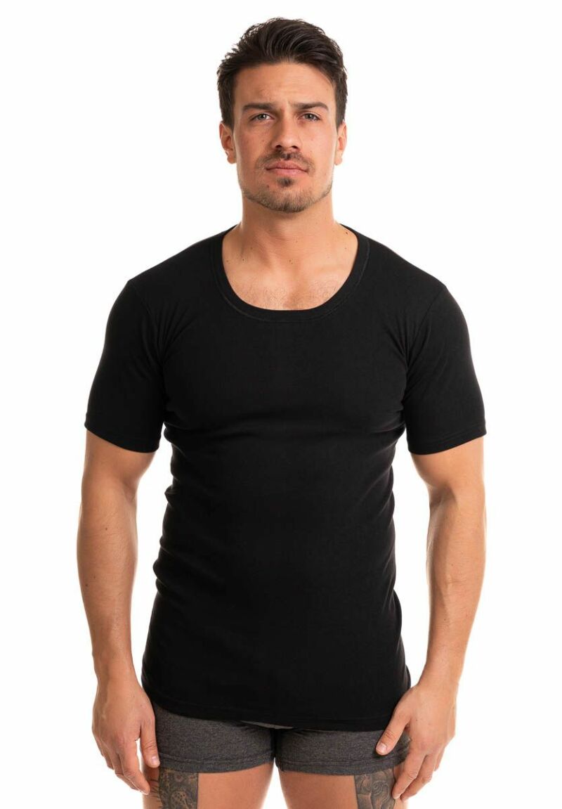 Ανδρικό Φανελάκι Giorgio με Ανοιχτή Λαιμόκοψη - 100% Βαμβάκι - Μαύρο