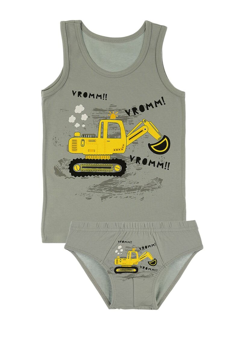 Σετ φανελάκι σλιπάκι παιδικό Track Ανθρακί