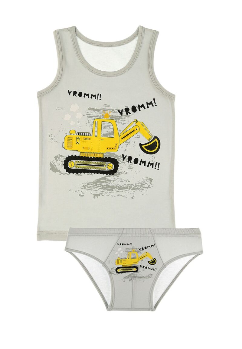 Σετ φανελάκι σλιπάκι παιδικό Track Γκρί 