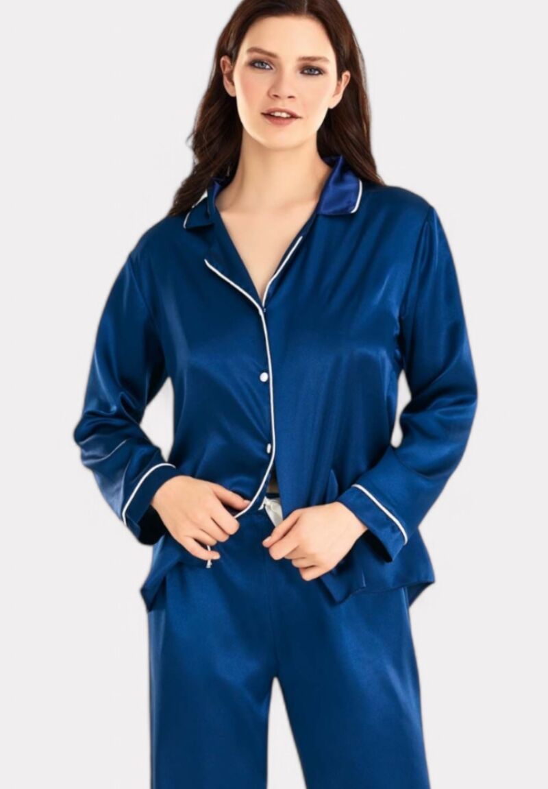Πιτζάμα γυναικεία Satin Moongirl Elegant Blue