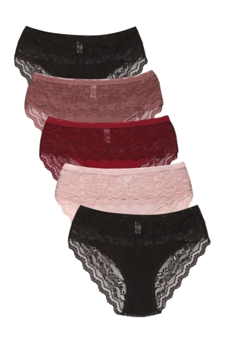 Brazil Slip με δαντέλα ψηλοκάβαλα Sexen Eliza 5 Tεμ.