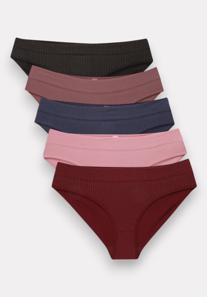 Σλίπ γυναικεία Midi με μπάσκα πουά Paloma Colors 5 Τεμ.