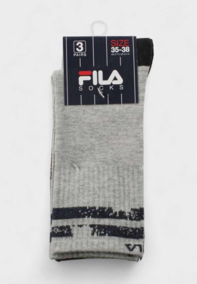 FILA Παιδικές Κάλτσες για Αγόρι F8091 Misty Grey – Σετ 3 Ζευγάρια