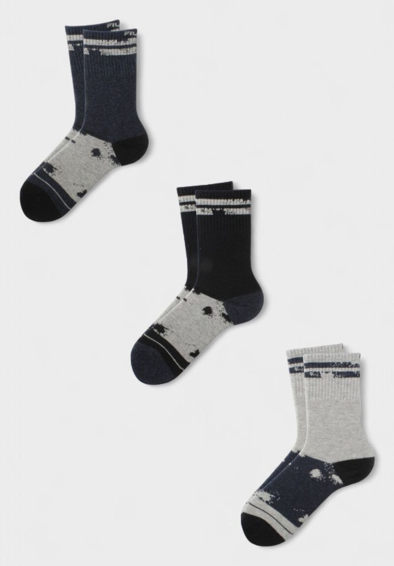 FILA Παιδικές Κάλτσες για Αγόρι F8091 Misty Grey – Σετ 3 Ζευγάρια