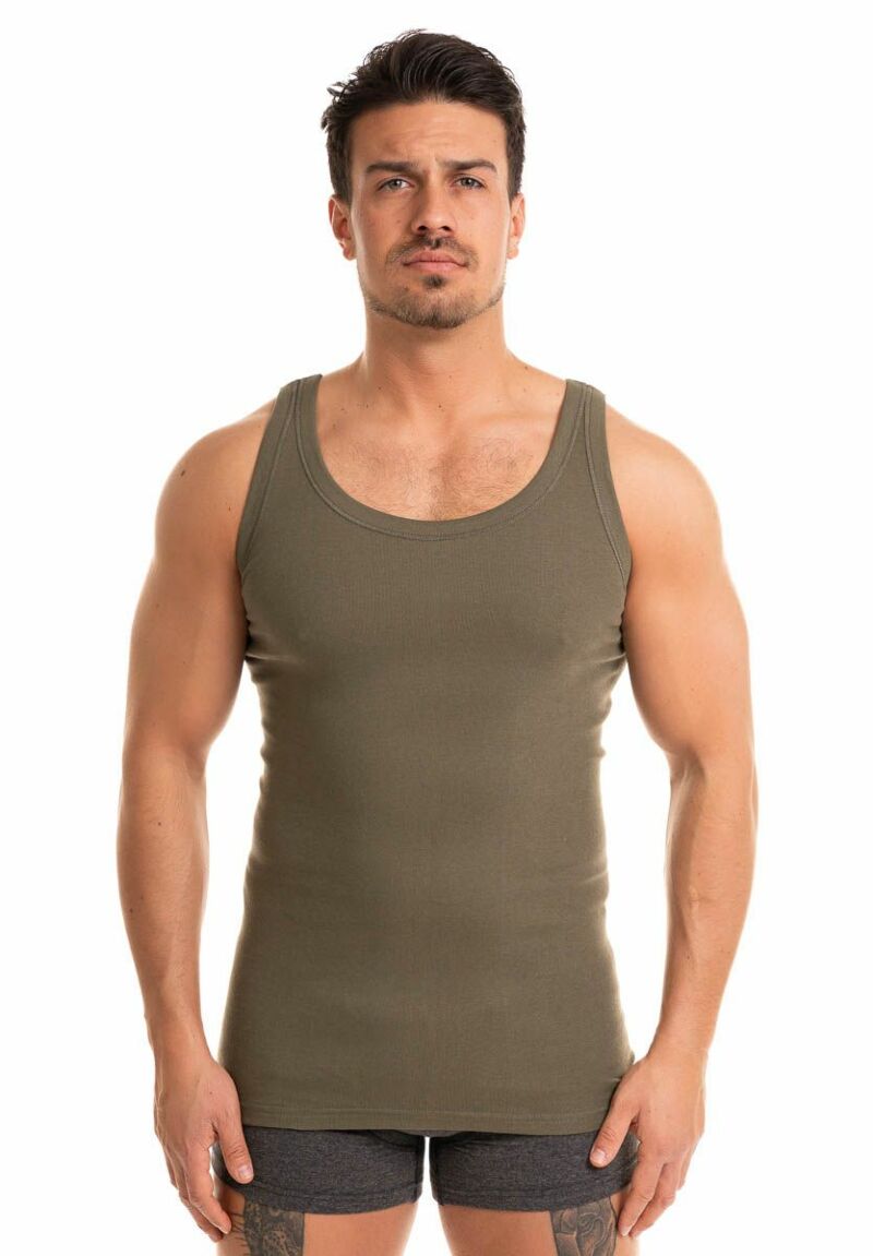 Φανελάκι βαμβακερό αμάνικο χακί Giorgio 