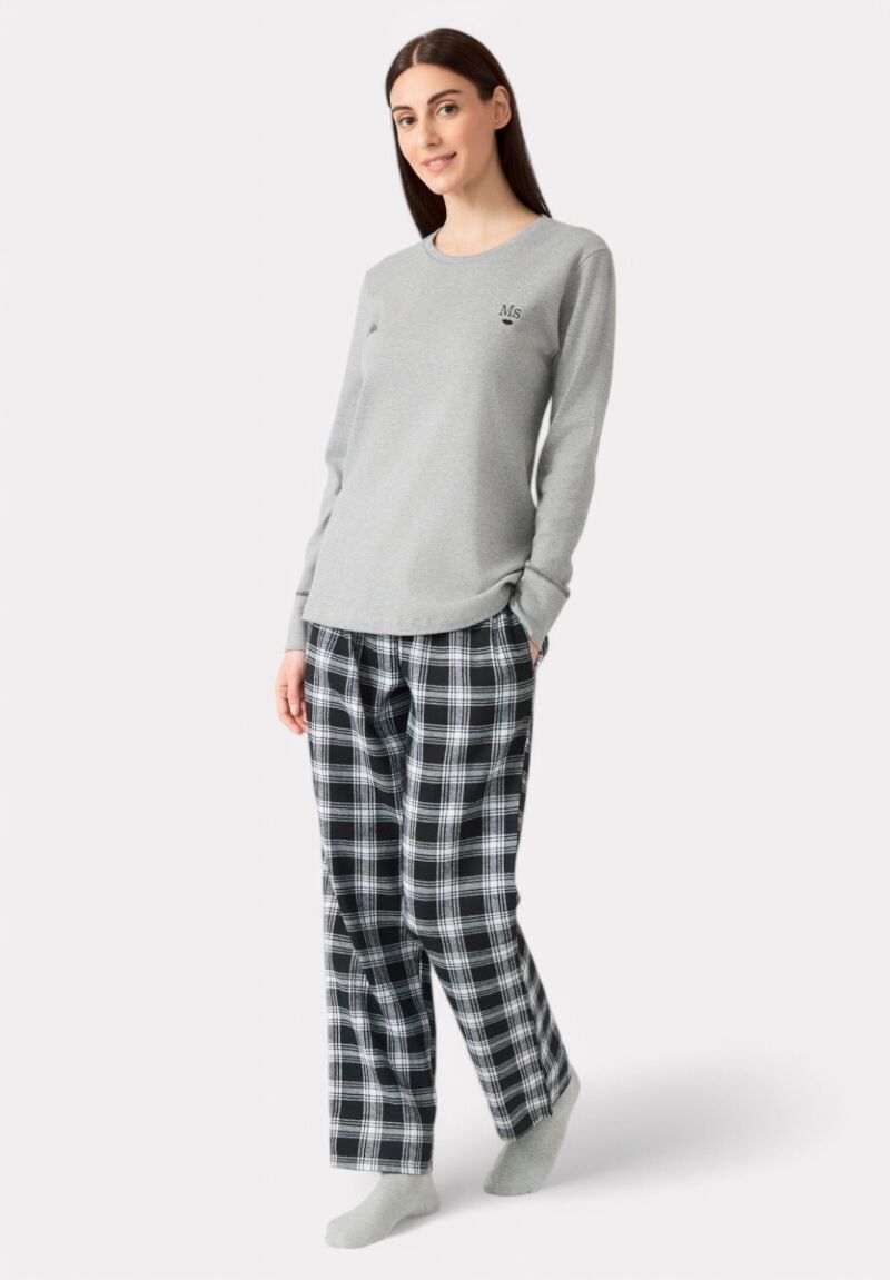 Πιτζάμα Γυναικεία Minerva MS Καρό με σταθερό παντελόνι