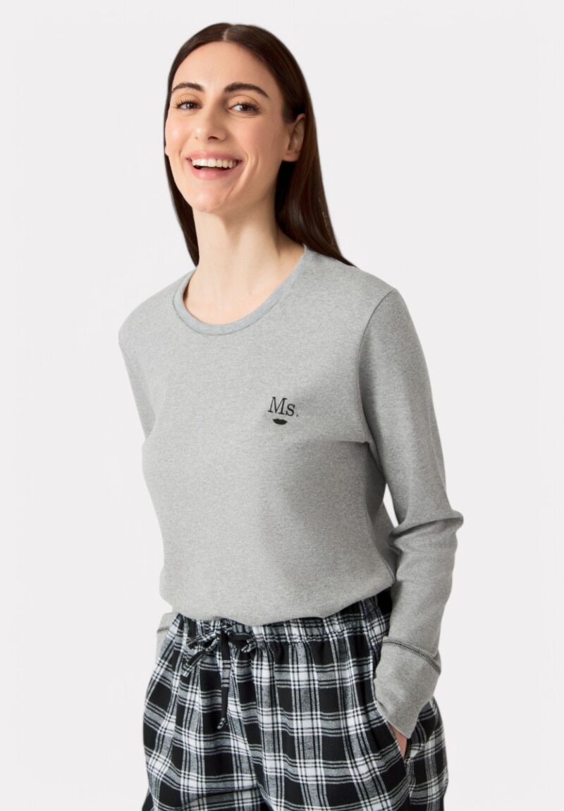 Πιτζάμα Γυναικεία Minerva MS Καρό με σταθερό παντελόνι