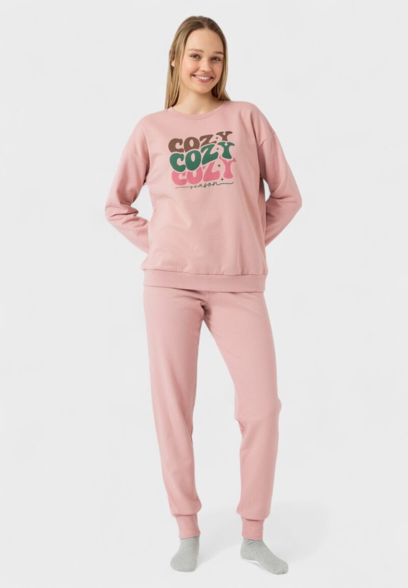 Πιτζάμα Γυναικεία Minerva Mood Φούτερ Dusty Pink