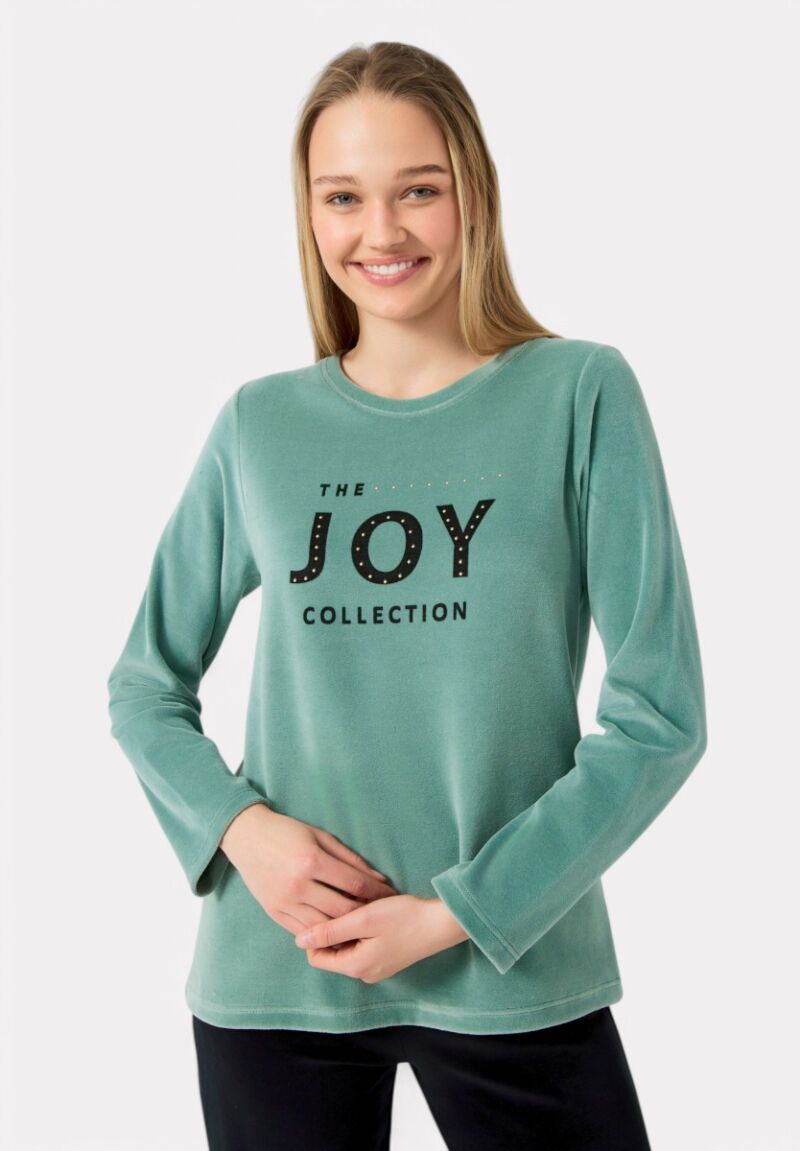 Πιτζάμα Γυναικεία Minerva Velvet Joy Green Haze