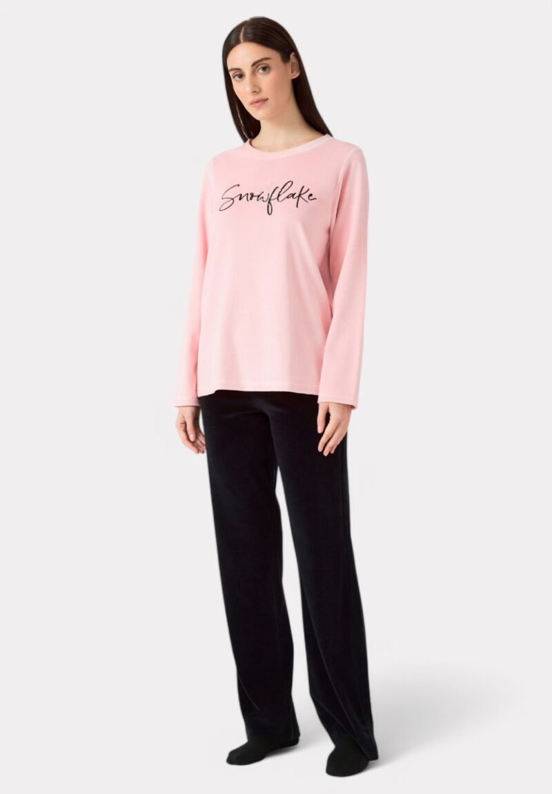 Πιτζάμα Γυναικεία Minerva Velvet Joy Pink Pale