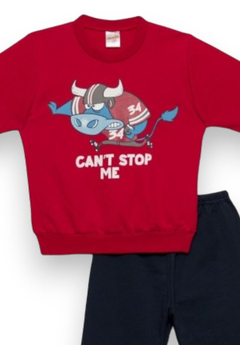 Πιτζάμα βρεφική φούτερ Can't Stop Me Minerva Red