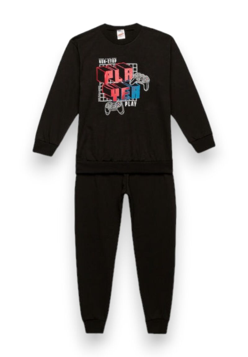 Πιτζάμα παιδική Player Minerva Black