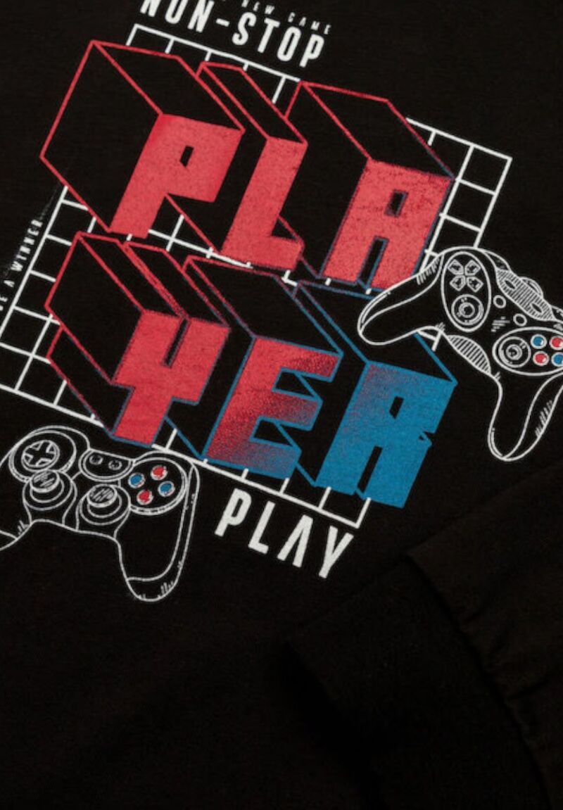 Πιτζάμα παιδική Player Minerva Black