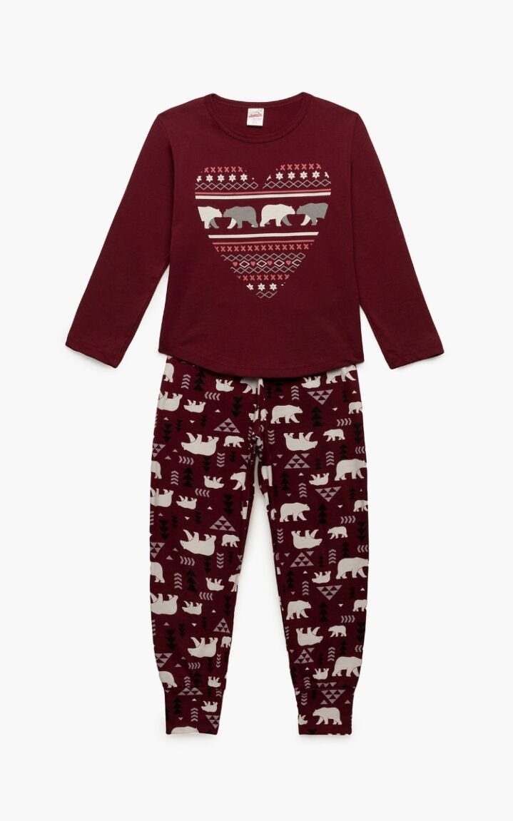 Πιτζάμα παιδική Polar Bear Minerva Dark Red