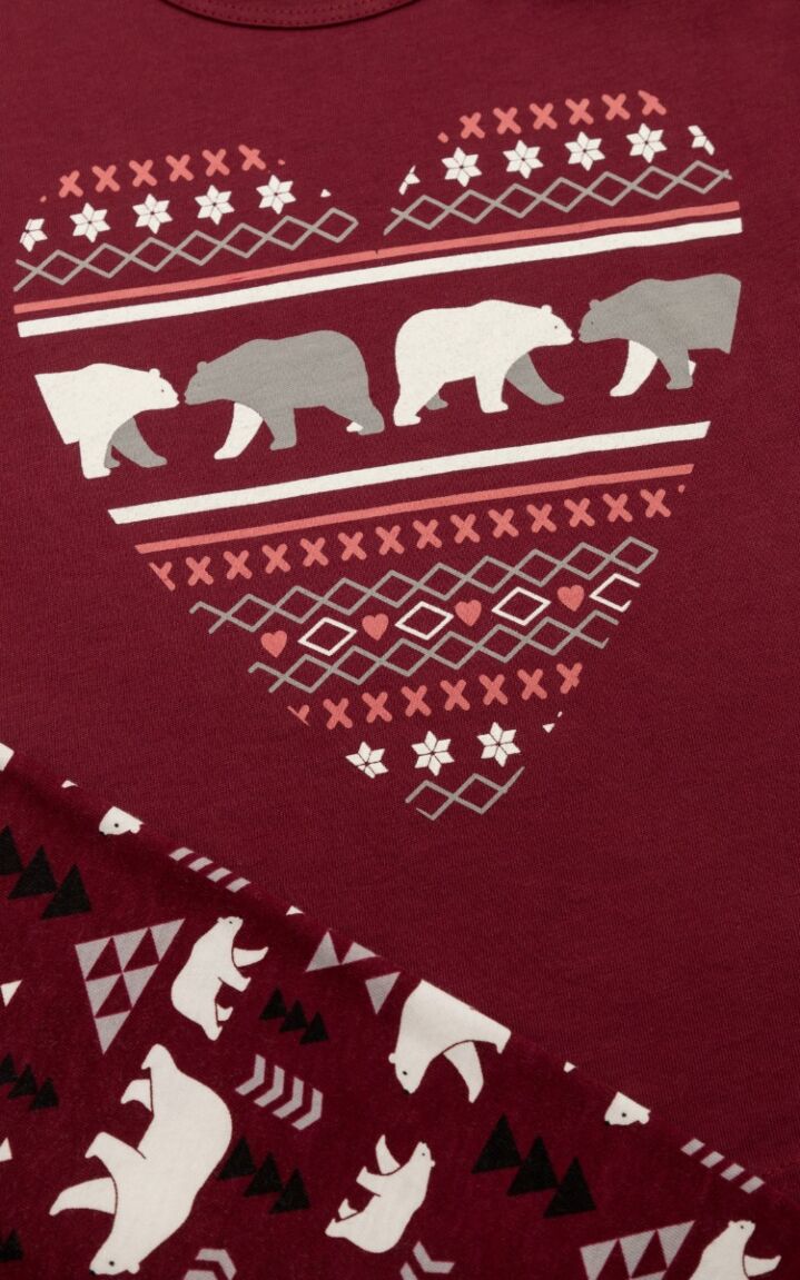 Πιτζάμα παιδική Polar Bear Minerva Dark Red
