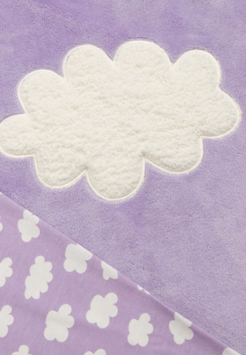 Πιτζάμα παιδική με Fleece Μπλούζα & Εμπριμέ Παντελόνι Minerva Lilac