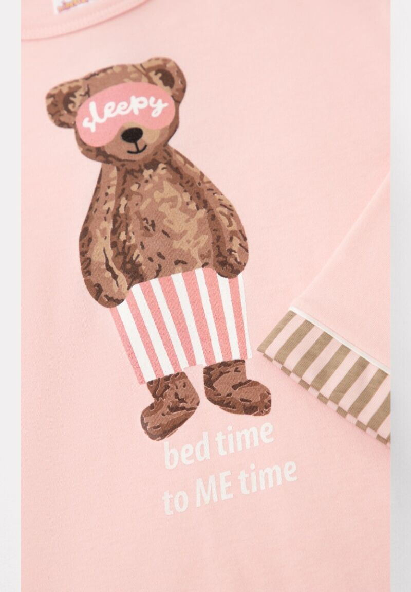 Πιτζάμα εφηβική για κορίτσι Minerva Bed Time Ριγέ