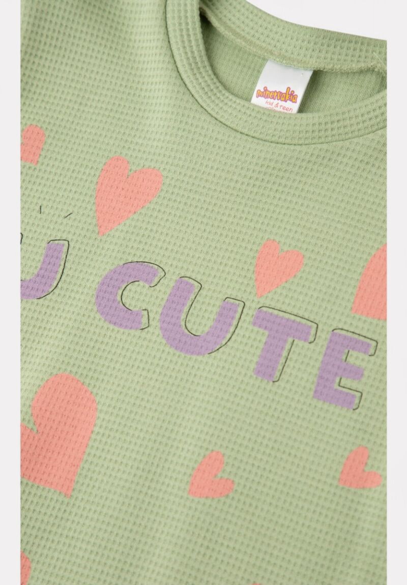 Πιτζάμα παιδική για κορίτσι Minerva Cute Waffle Καρό