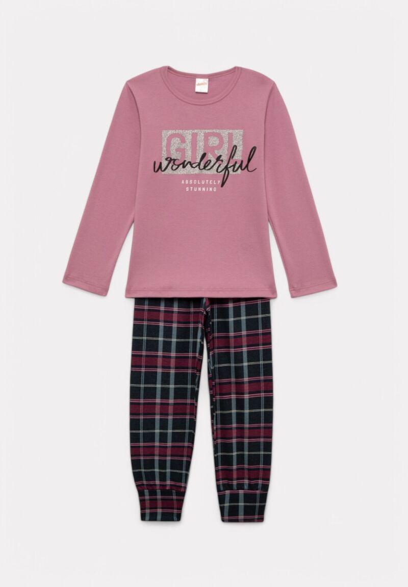 Πιτζάμα εφηβική για κορίτσι Minerva Wonderful Lilac