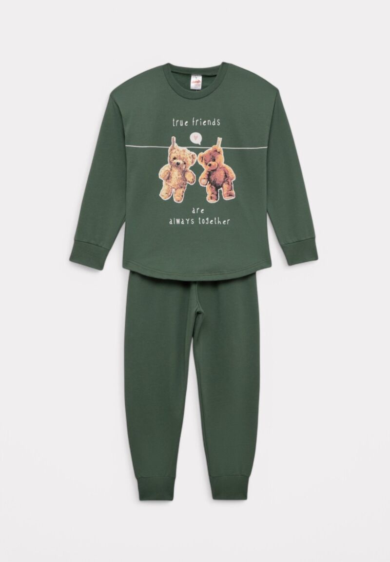 Πιτζάμα εφηβική για κορίτσι Minerva Rainbow/Bears Φούτερ