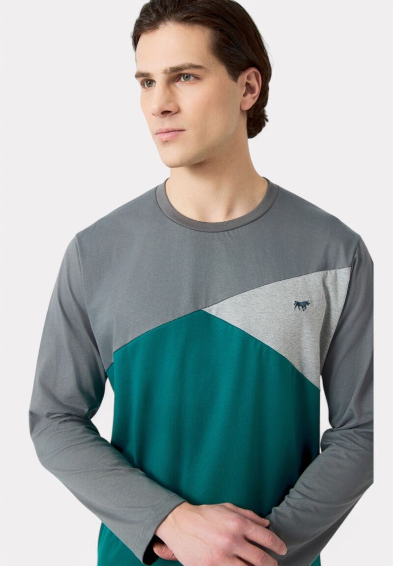 Πιτζάμα Ανδρική Bαμβακερή Minerva Color Blocks