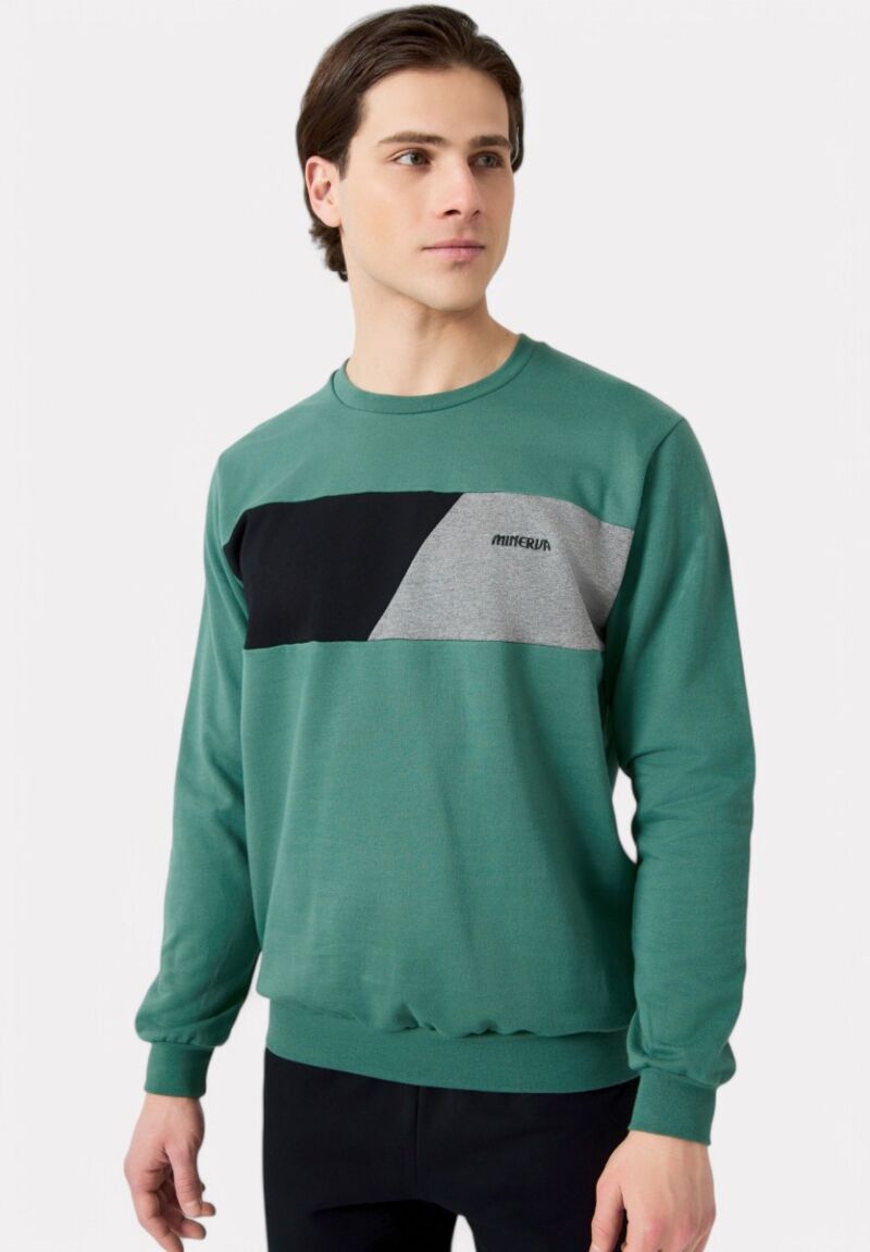 Πιτζάμα Ανδρική Minerva Color Blocks Φούτερ Khaki